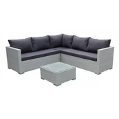 Meble ogrodowe - KOMPLET MEBLI RATTANOWYCH ZE STOLIKIEM KAWOWYM ZESTAW MEBLI FIBI - miniaturka - grafika 1