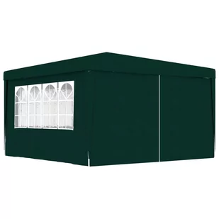 vidaXL Namiot imprezowy ze ściankami, 4x4 m, zielony, 90 g/m - Pawilony ogrodowe - miniaturka - grafika 1