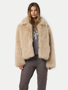 Noisy May Futro Evie 27031886 Beżowy Regular Fit - Płaszcze damskie - miniaturka - grafika 1