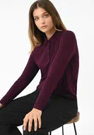 Bluzki damskie - Longsleeve polo L-TOPAZ - miniaturka - grafika 1