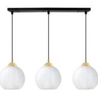 Lampy sufitowe - Lampa sufitowa wisząca pozioma Riffle loft 3xE27 klosz kula biała/złota Light Home LH - miniaturka - grafika 1