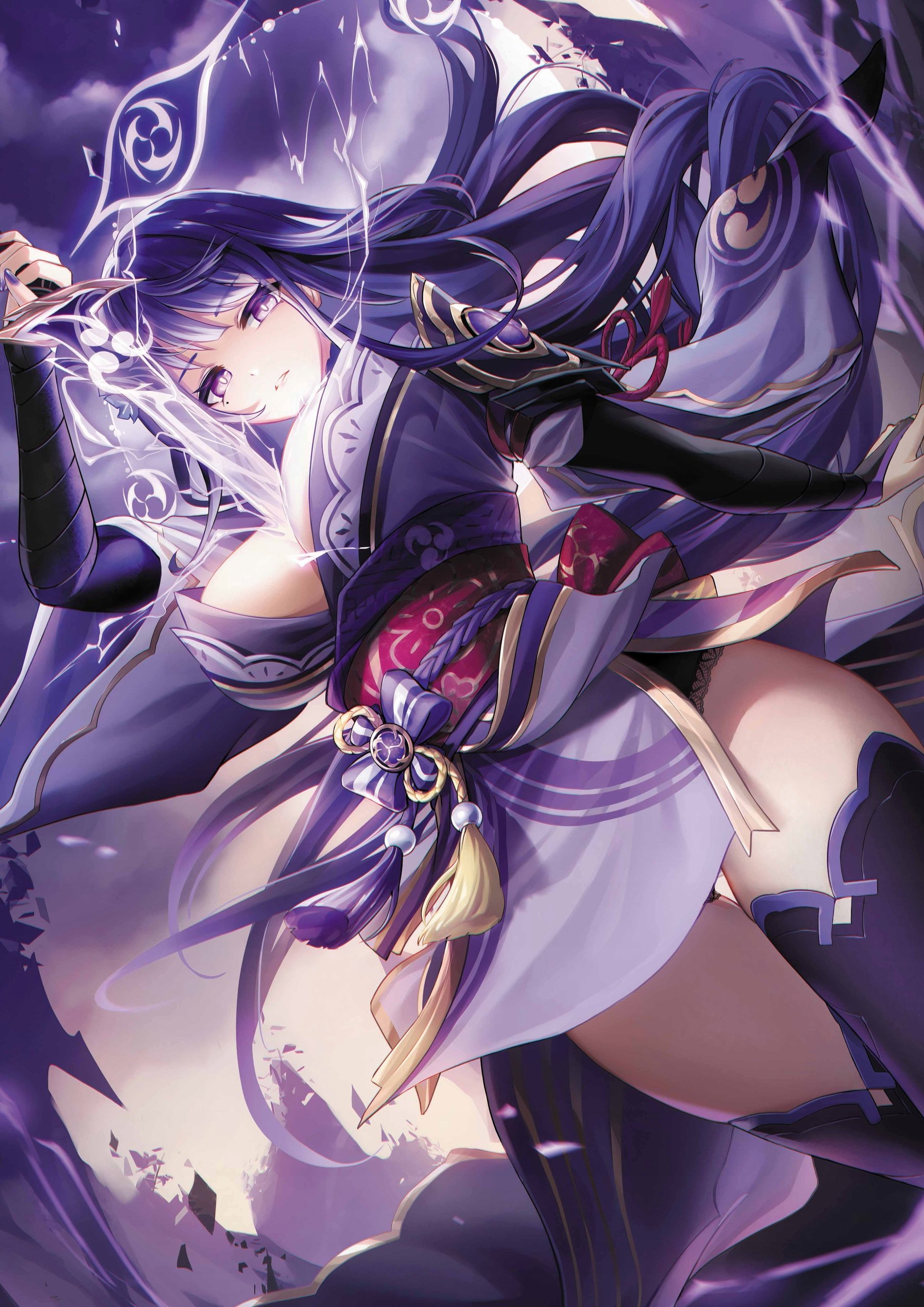 Plakat A3 Genshin Impact Anime Gra Raiden Shogun