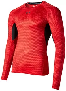 Koszulki męskie - Under Armour HeatGear Armour podkoszulek męski czerwony czerwony XS - grafika 1