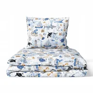 Pościel dla dzieci - ﻿POŚCIEL DZIECIĘCA BAWEŁNA 160x200 + 70x80 CERTYFIKAT - plac budowy niebiesk - miniaturka - grafika 1