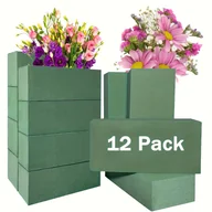 Rękodzieło - TEMU Zestaw 12 Bloków z Wysokogęstościowej Zielonej Pianki Kwiatowej, Prostokątne, 11*7.5*4cm/4.33*2.95*1.57 cala, Idealne do Kwiaciarni i Aranżacji, - miniaturka - grafika 1