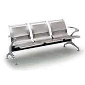 Inne meble biurowe - B2B Partner Ławka do poczekalni Strong, 3-miejscowa nierdzewny 452071 - miniaturka - grafika 1