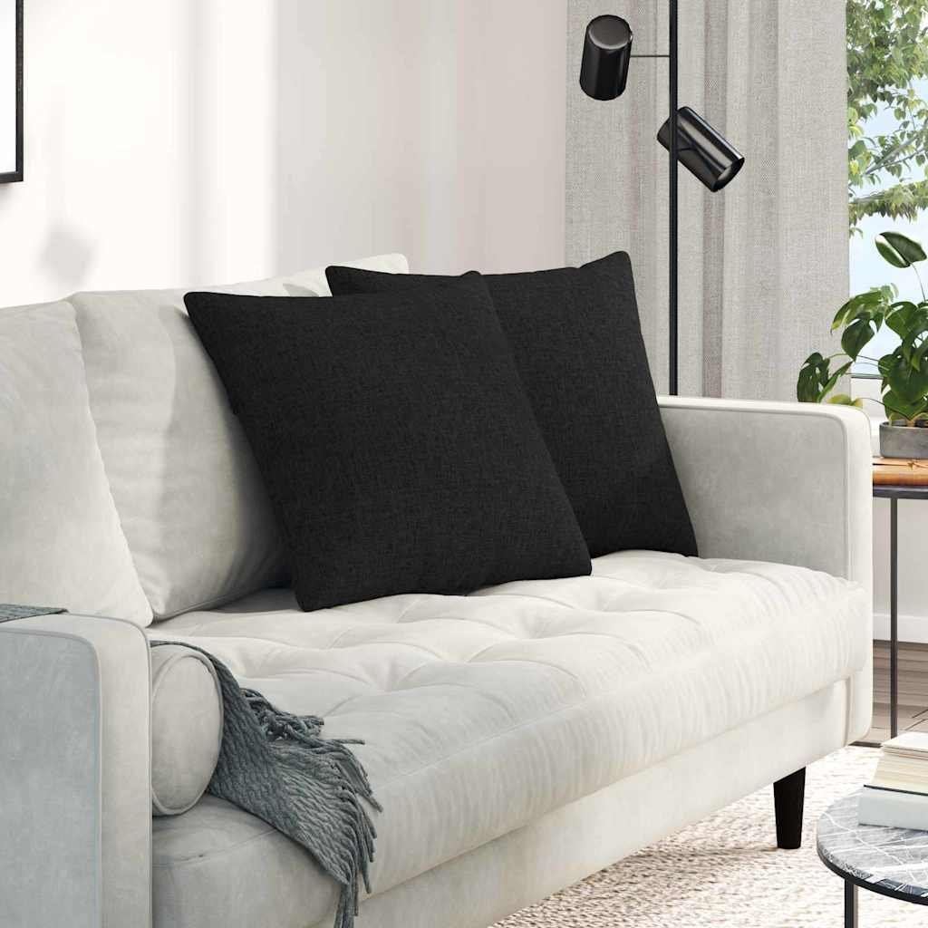 vidaXL vidaXL Poduszki na sofę 2 pcs Czarny 50 x 50 cm tkanina