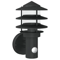 Lampy ogrodowe - vidaXL Kinkiet zewnętrzny z czujnikiem ruchu, czarny, stal nierdzewna - miniaturka - grafika 1