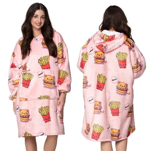 KOC BLUZA Oversize Ciepła Gruba KOCOBLUZA 2w1 XXL KOTOBURGER Futrzak [KB-W26] - Bluzy damskie - miniaturka - grafika 1
