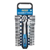 Zestawy narzędziowe - Niteo Zestaw kluczy nasadowych z grzechotką 20 elementów - miniaturka - grafika 1