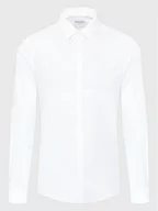 Koszule męskie - Calvin Klein Koszula Hidden K10K109891 Biały Extra Slim Fit - miniaturka - grafika 1