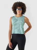 Koszulki sportowe damskie - Damski crop top 4F 4FRAW24TSLEF183 - zielony - miniaturka - grafika 1