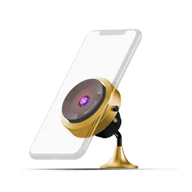 Uchwyty samochodowe do telefonów - MA05- Uchwyt na telefon komórkowy z przyssawką próżniową i bezprzewodowym ładowaniem QC3.0 - GOLD - miniaturka - grafika 1