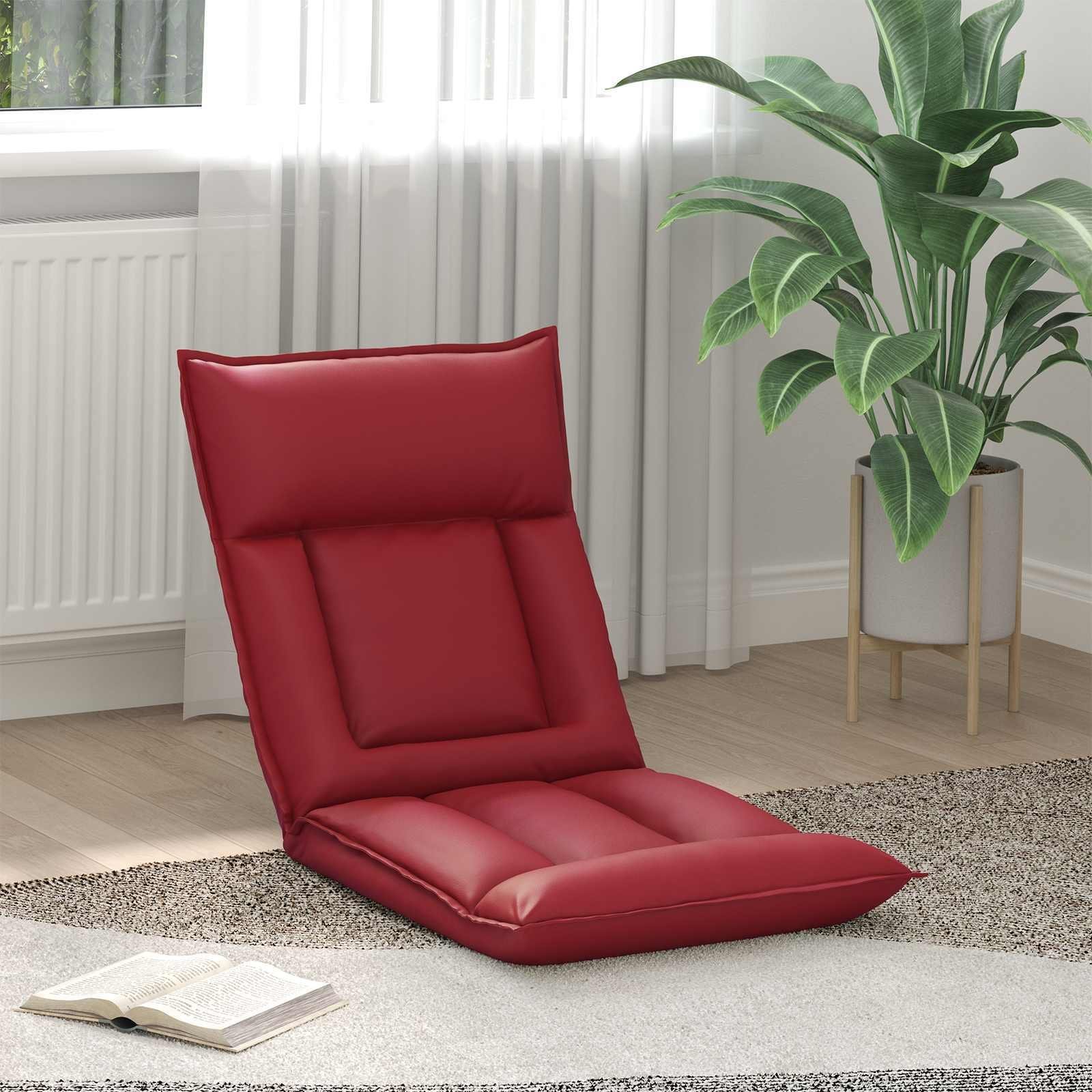 vidaXL vidaXL Krzesło na podłogę Czerwone wino 55 x 61 x 70 cm