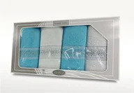 Ręczniki - Komplet ręczników w pudełku 4 szt Gift biały turkusowy Frotex - miniaturka - grafika 1