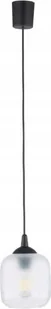 Lampa sufitowa wisząca 110cm Czarna ze szklanym matowo-błyszczącym kloszem - Oprawy, klosze i abażury - miniaturka - grafika 1