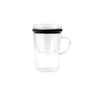 Vialli Design VialliDesign Szklanka z zaparzaczem Amo, czarna, 300 ml - Szklanki - miniaturka - grafika 1
