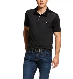 ARIAT Koszulka męska NORCO POLO SS20 - black - Koszulki jeździeckie - miniaturka - grafika 1