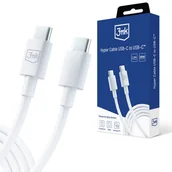Kable USB - 3mk Hyper Cable White Kabel USB-C to C 100W 5A 1.2m - miniaturka - grafika 1