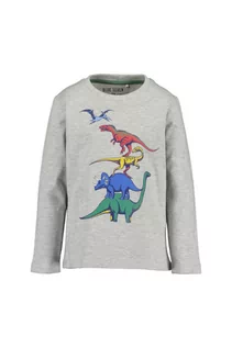 Bluzki dla chłopców - Szara bluzka chłopięca z dinozaurami - grafika 1