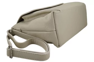 Torebka skórzana z zamszową klapką - Beżowa jasna - Torebki damskie Torebka skórzana z zamszową klapką - Beżowa jasna - Torebki damskie - miniaturka - grafika 4