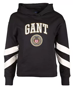 GANT Damska bluza z kapturem, Ebony Black, XS - Bluzy damskie - miniaturka - grafika 1