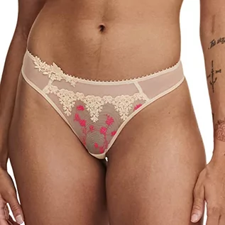 Majtki damskie - Passionata Damskie stringi, White Nights majtki tanga, Dune/Pink Fluo, 42, Dune/Pink Fluo, 42 - grafika 1