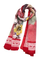 Apaszki i szaliki damskie - Made in Silk Jedwabna chusta w kolorze czerwonym ze wzorem - 110 x 190 cm - miniaturka - grafika 1