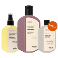 Zestawy kosmetyków damskich - Zestaw Resibo Deep Wash, szampon mocno oczyszczający, 250 ml + wcierka pobudzająca porost włosów, 90 ml + nawilżająca odżywka do włosów, 100 ml gratis - miniaturka - grafika 1