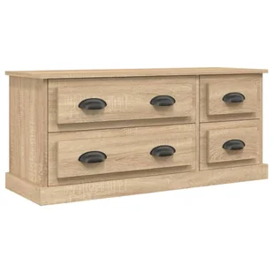vidaXL Szafka pod TV dąb sonoma 100x35,5x45 cm materiał drewnopochodny - Szafki RTV - miniaturka - grafika 1