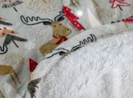 Bluzy damskie - CIEPŁA BLUZA KOCOBLUZA XXL KOC OVERSIZE DŁUGA FUTRZAK Z KAPTUREM ŚWIĄTECZNA - miniaturka - grafika 1