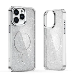 Etui Glitter Case MagSafe na iPhone 16 - białe z brokatem - Etui i futerały do telefonów - miniaturka - grafika 1