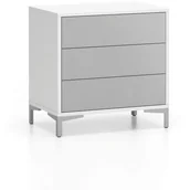 Szafki biurowe - B2B Partner Komoda biurowa z 3 szufladami LAYERS, solidna podstawa, biała / szara 611456 - miniaturka - grafika 1