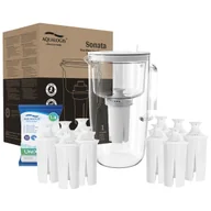 Dzbanki filtrujące - Szklany dzbanek filtrujący Sonata Biały + 10 wkładów UniX - miniaturka - grafika 1