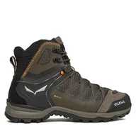 Buty trekkingowe męskie - Trekkingi Salewa Ms Mtn Trainer Lite Mid Gtx 61359-7953 Khaki - miniaturka - grafika 1