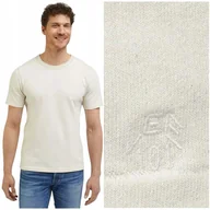 Koszulki męskie - Lee 101 CORE TEE Ecru kremowy t-shirt bawełniana koszulka premium L - miniaturka - grafika 1