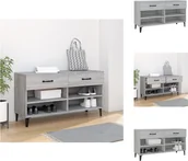 Szafki na buty - vidaXL Szafka na buty Szara Sonoma 102x35x55 cm Materiał drewnopochodny - Stojaki i szafki na buty - miniaturka - grafika 1