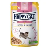 Mokra karma dla kotów - HAPPY CAT Young mokra karma dla kotów Kitten & Junior, drób wiejski, mięso w sosie 20x85 g - miniaturka - grafika 1