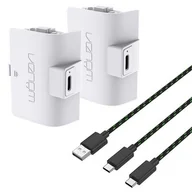 Akcesoria do Xbox - Venom VS2874 2 sztuki do pada Xbox Series X/S, Xbox One 2szt + kabel USB 3m (biały) - miniaturka - grafika 1
