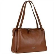 Torebki damskie - Vezze włoska torba skórzana shopper bag brązowa - miniaturka - grafika 1