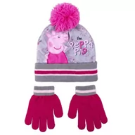 Rękawiczki - CERDÁ LIFE'S LITTLE MOMENTS 2 sztuki Peppa Pig-Set Zimowe czapki i rękawiczki dla dziewczynek kolor szary - oficjalna licencja, jeden rozmiar dla dziewczynek, Szary - miniaturka - grafika 1