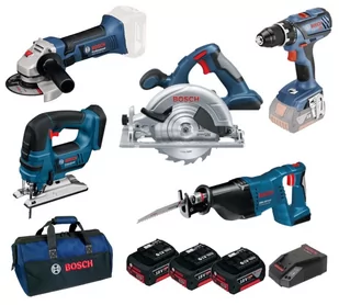 ZESTAW COMBO 18V GWS18-125+GKS18+GSA18+GST18+GSR18+3*4.0AH - Zestawy elektronarzędzi - miniaturka - grafika 1