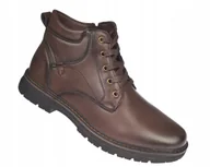 Botki męskie - Trapery męskie na suwak zimowe ocieplane B-0758 brązowe sztyblety rozm. 43 - miniaturka - grafika 1