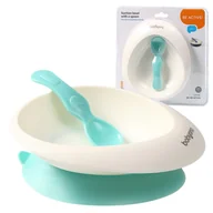 Miseczki i talerzyki dla dzieci - Babyono Plastikowa Miseczka Z Przyssawką I Łyżeczką 230 ml 6m+ - miniaturka - grafika 1