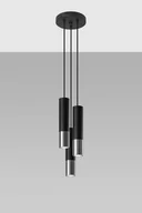 Lampy sufitowe - Sollux Lighting Lampa wisząca LOOPEZ 3P czarny/chrom - miniaturka - grafika 1