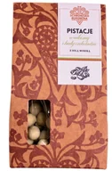 Bombonierki i czekoladki - Pistacje w mlecznej i białej czekoladzie z solą morską 100g - Schronisko Bukowina - miniaturka - grafika 1