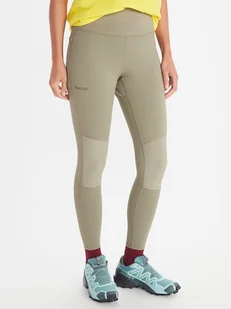 Marmot Legginsy funkcyjne "Haven Hybrid" w kolorze beżowym - Spodnie sportowe damskie - miniaturka - grafika 1
