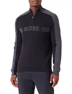 BOSS Bluza męska Zirros z dzianiny, czarny, S - Bluzy męskie - miniaturka - grafika 1