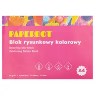 Szkolne artykuły papiernicze - PAPERDOT Blok rysunkowy kolorowy A4, 80g, 10 ark - miniaturka - grafika 1