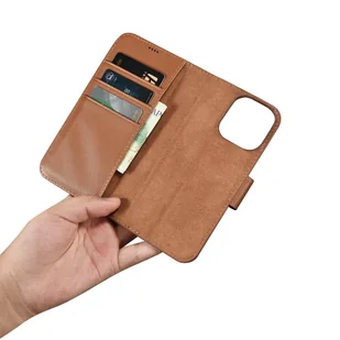 iCarer Wallet Case 2in1 etui iPhone 14 Pro Max skórzany pokrowiec z klapką Anti-RFID brązowy (WMI14220728-BN) - Etui i futerały do telefonów - miniaturka - grafika 13